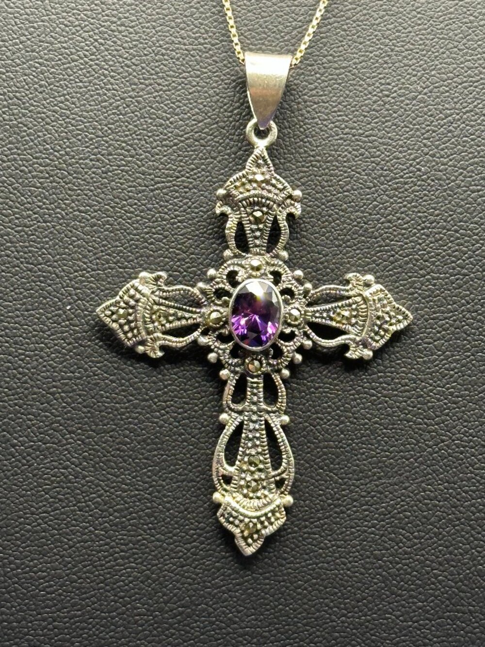 Charles Winston 925 Art Deco Revival Cross Pendant